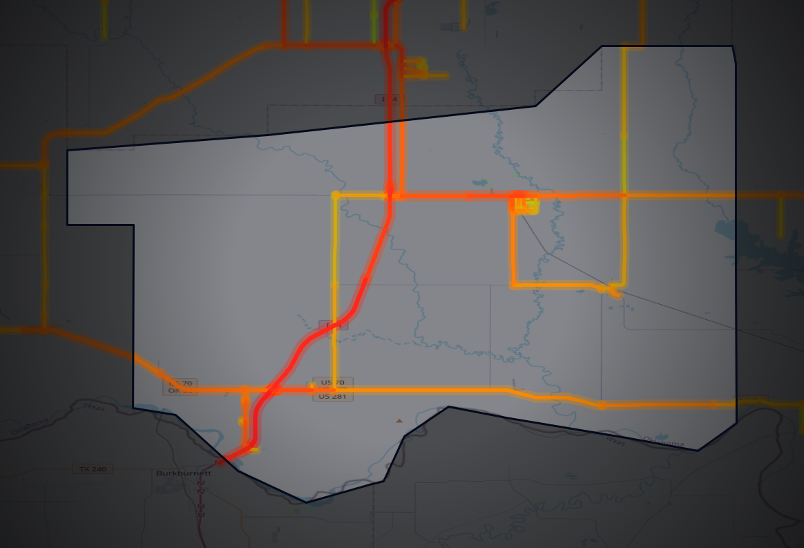 Traffic map of Cotton, Oklahoma