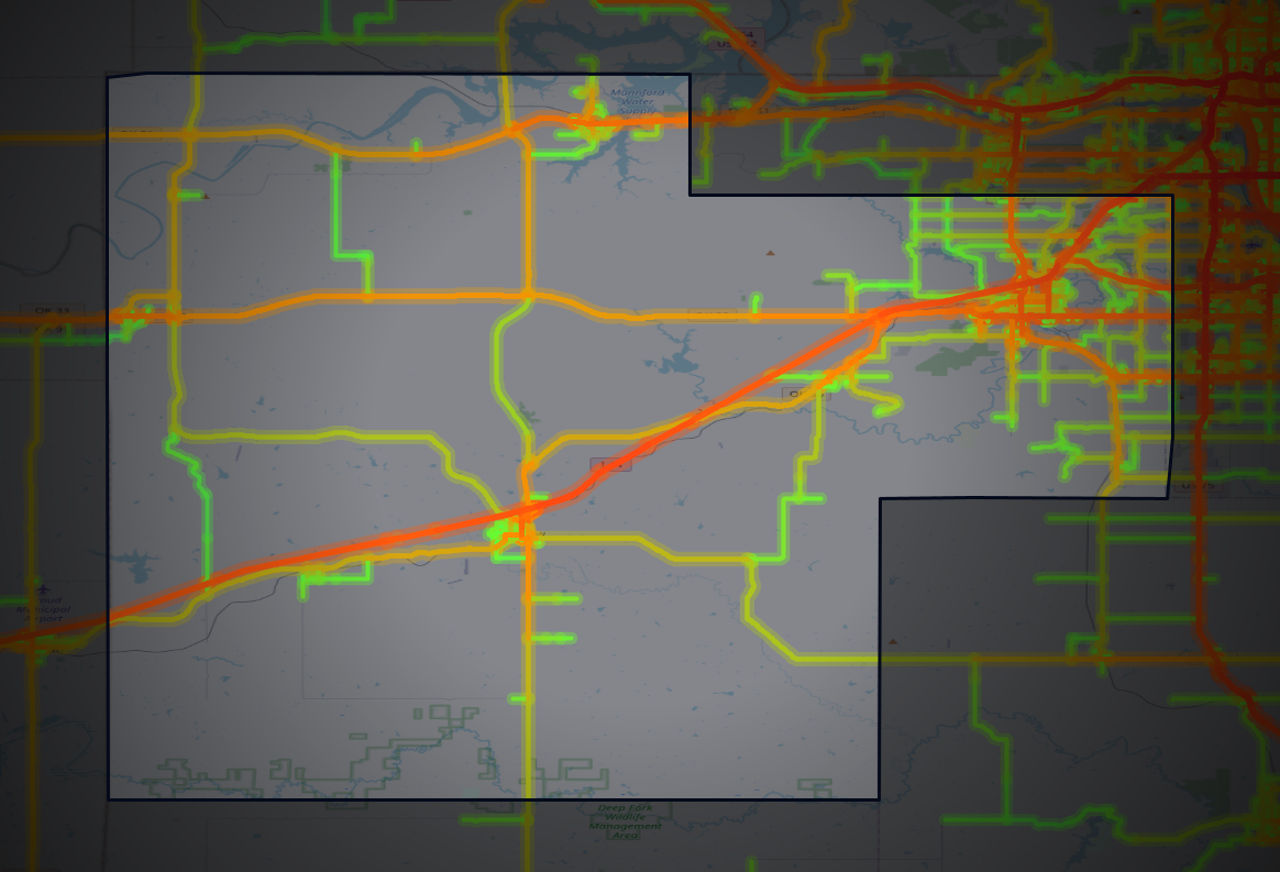 Traffic map of Creek, Oklahoma