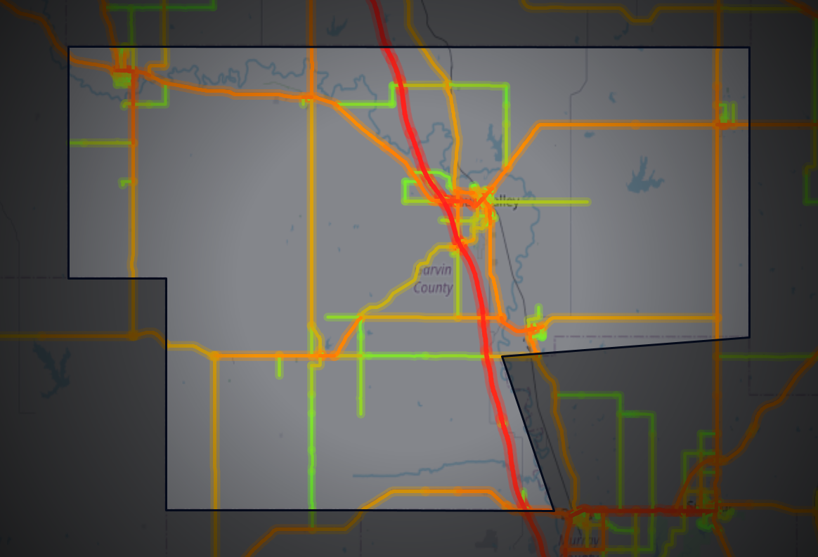 Traffic map of Garvin, Oklahoma