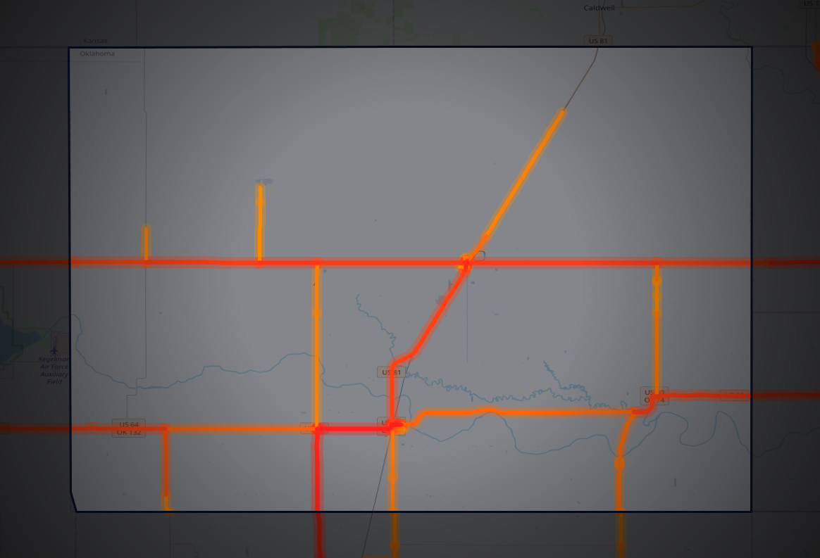 Traffic map of Grant, Oklahoma