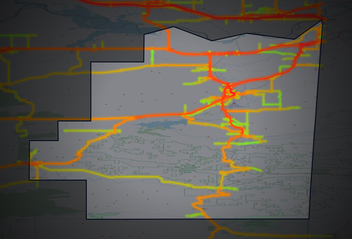 Traffic map of Le Flore, Oklahoma