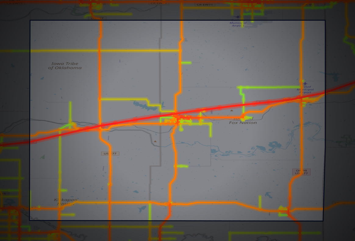 Traffic map of Lincoln, Oklahoma