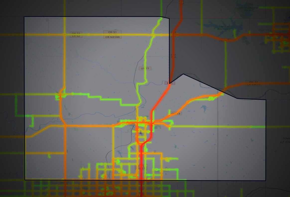 Traffic map of Logan, Oklahoma