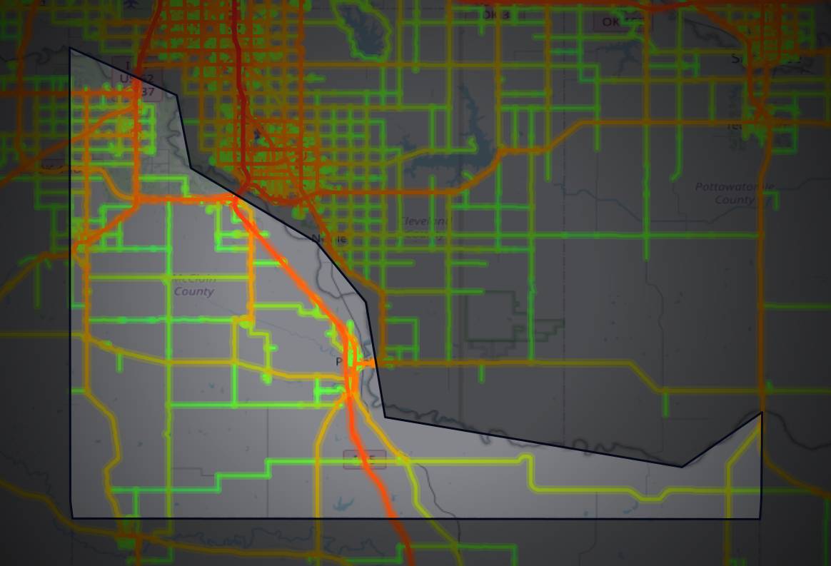 Traffic map of McClain, Oklahoma