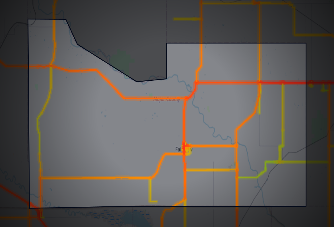 Traffic map of Major, Oklahoma