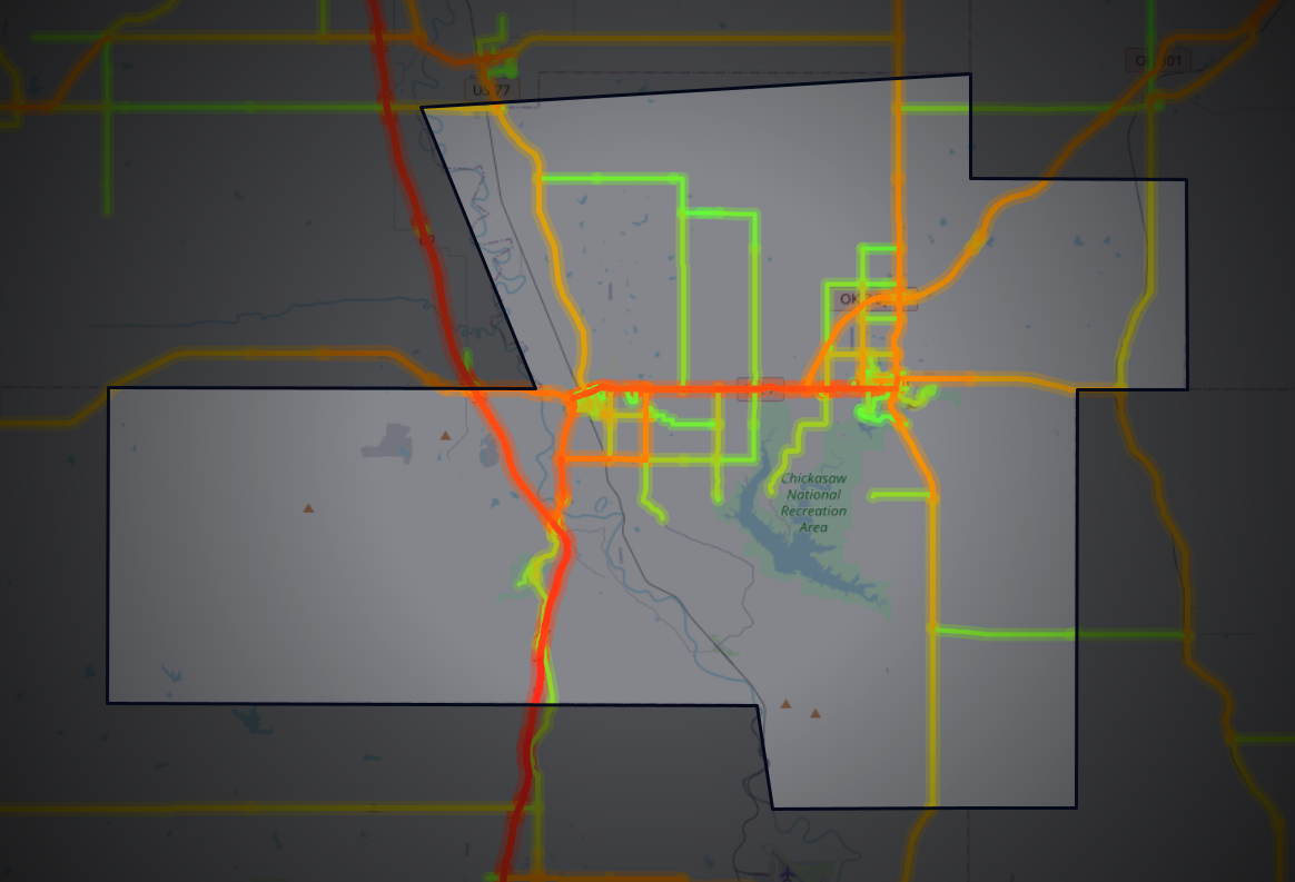 Traffic map of Murray, Oklahoma