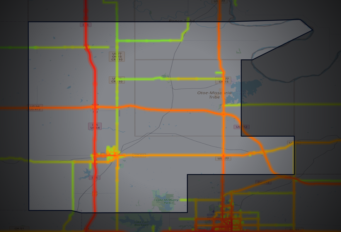 Traffic map of Noble, Oklahoma