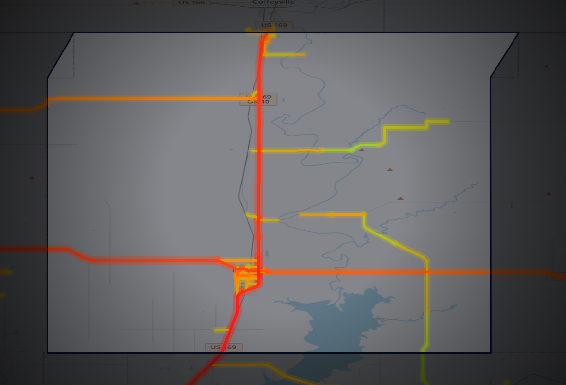 Traffic map of Nowata, Oklahoma