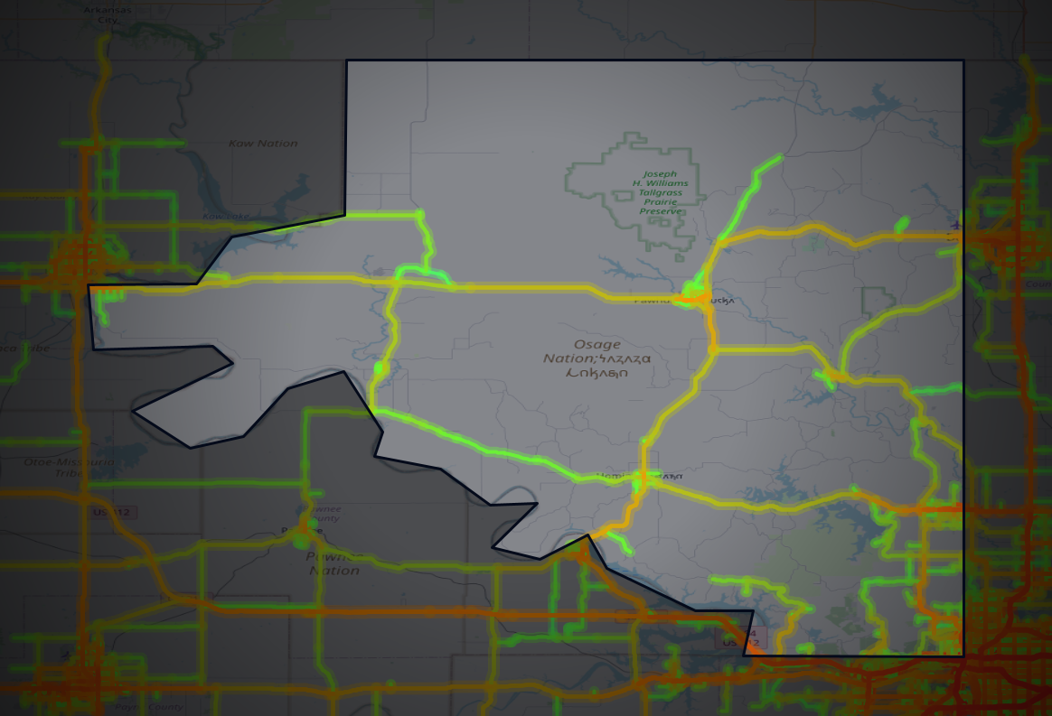 Traffic map of Osage, Oklahoma