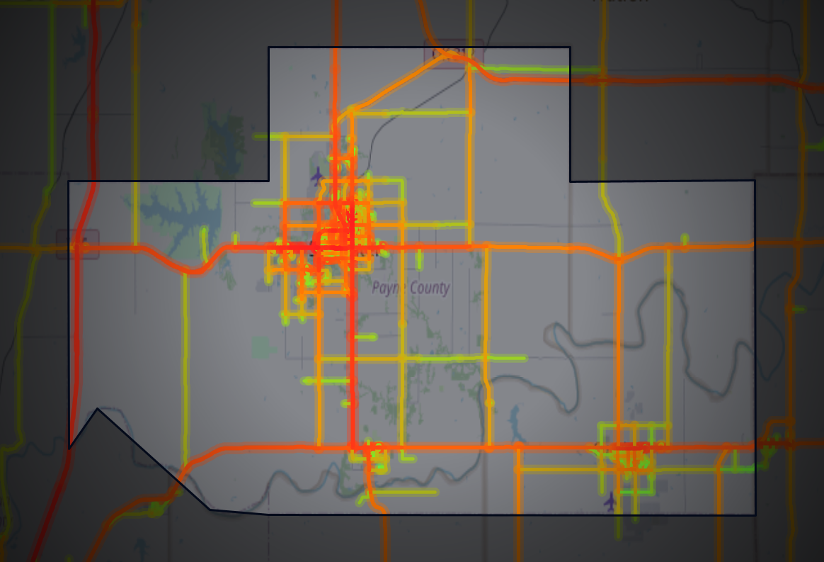 Traffic map of Payne, Oklahoma