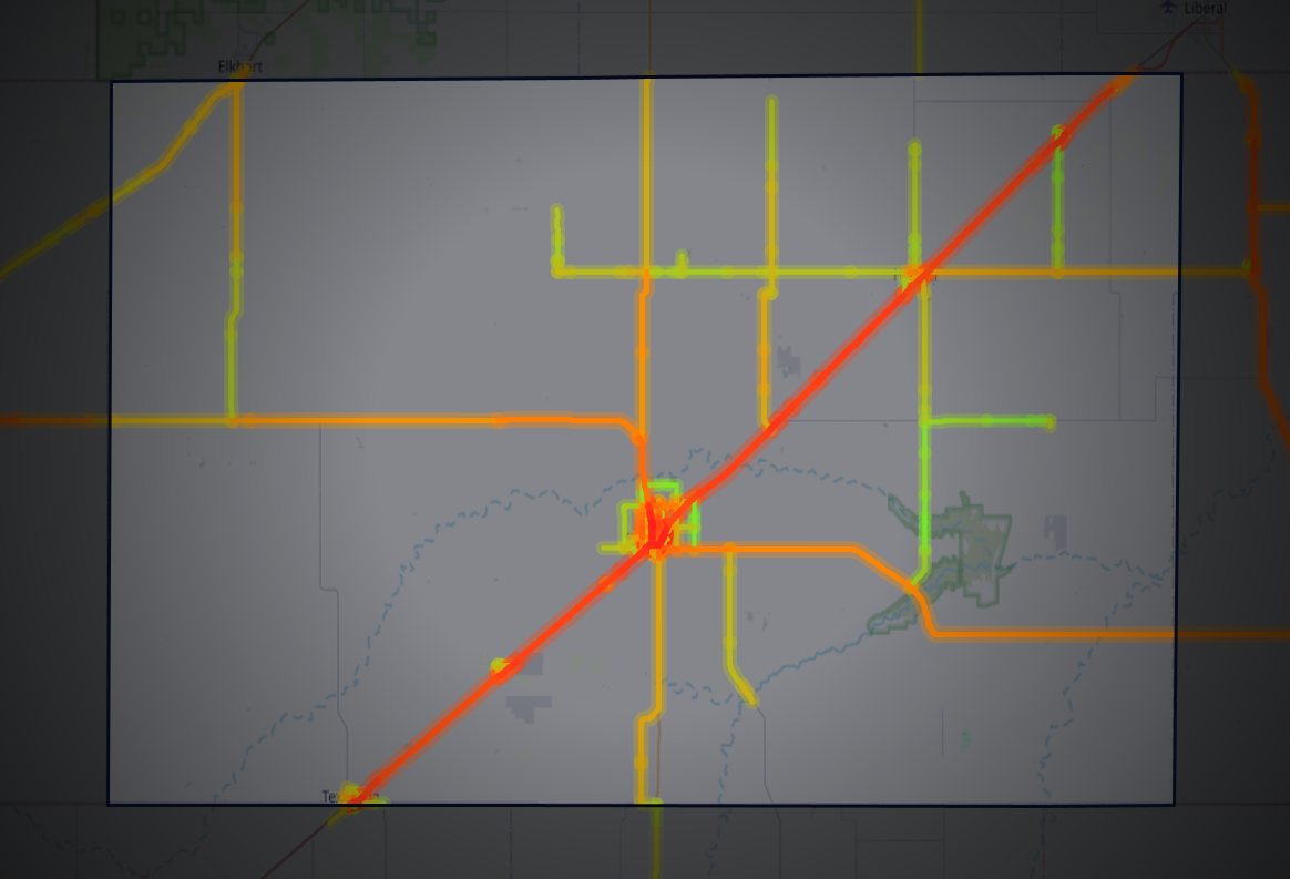 Traffic map of Texas, Oklahoma