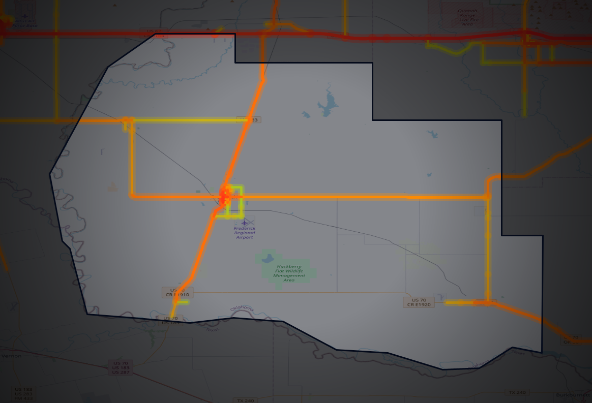 Traffic map of Tillman, Oklahoma