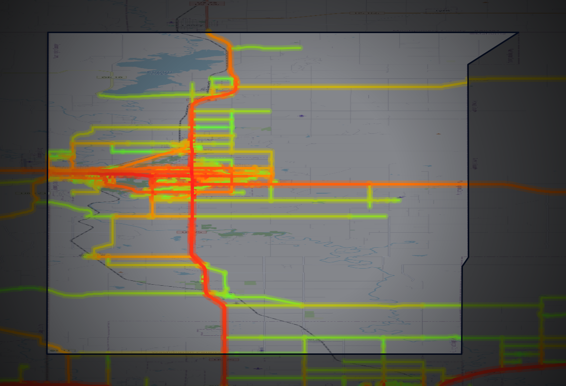 Traffic map of Washington, Oklahoma