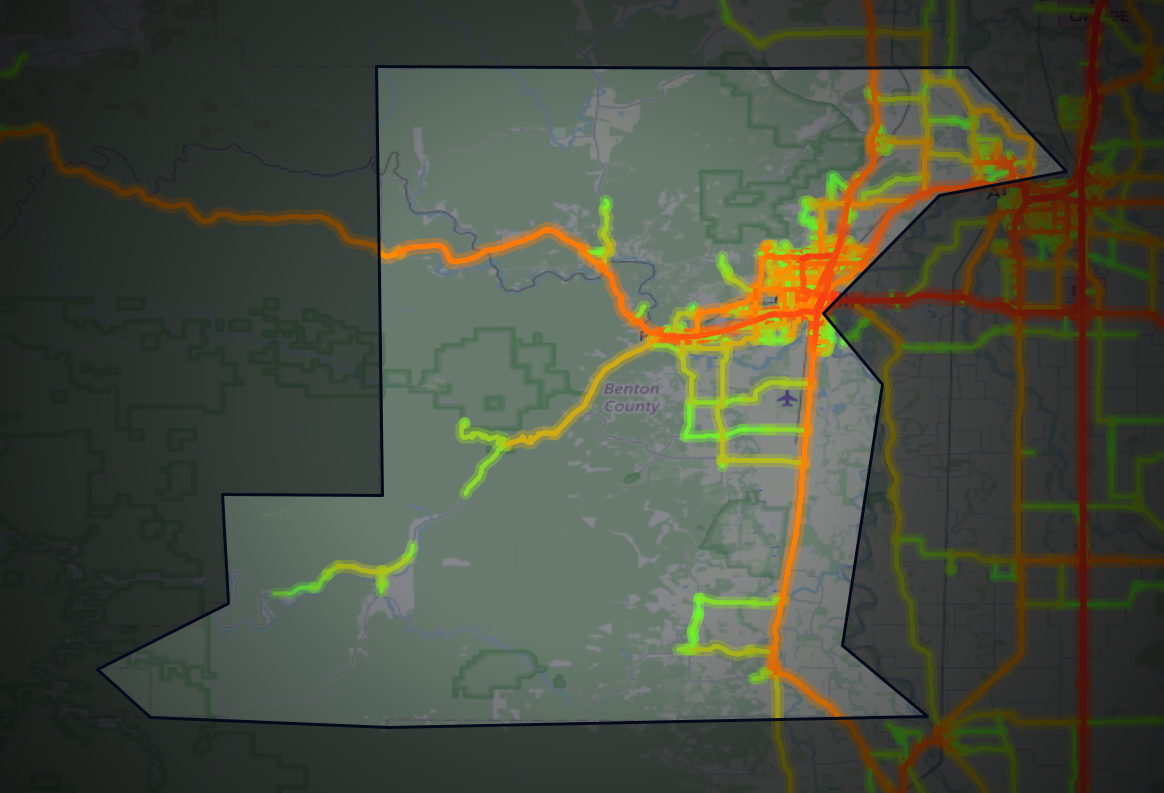Traffic map of Benton, Oregon