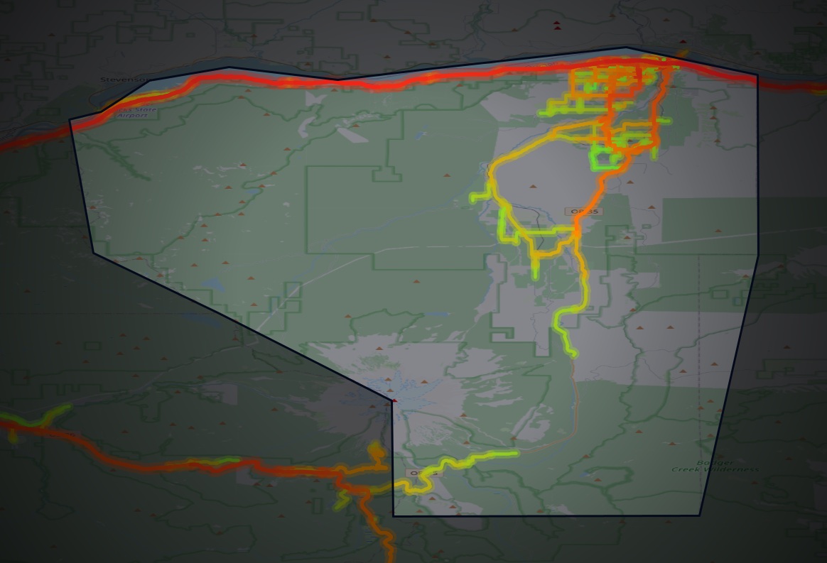 Traffic map of Hood River, Oregon