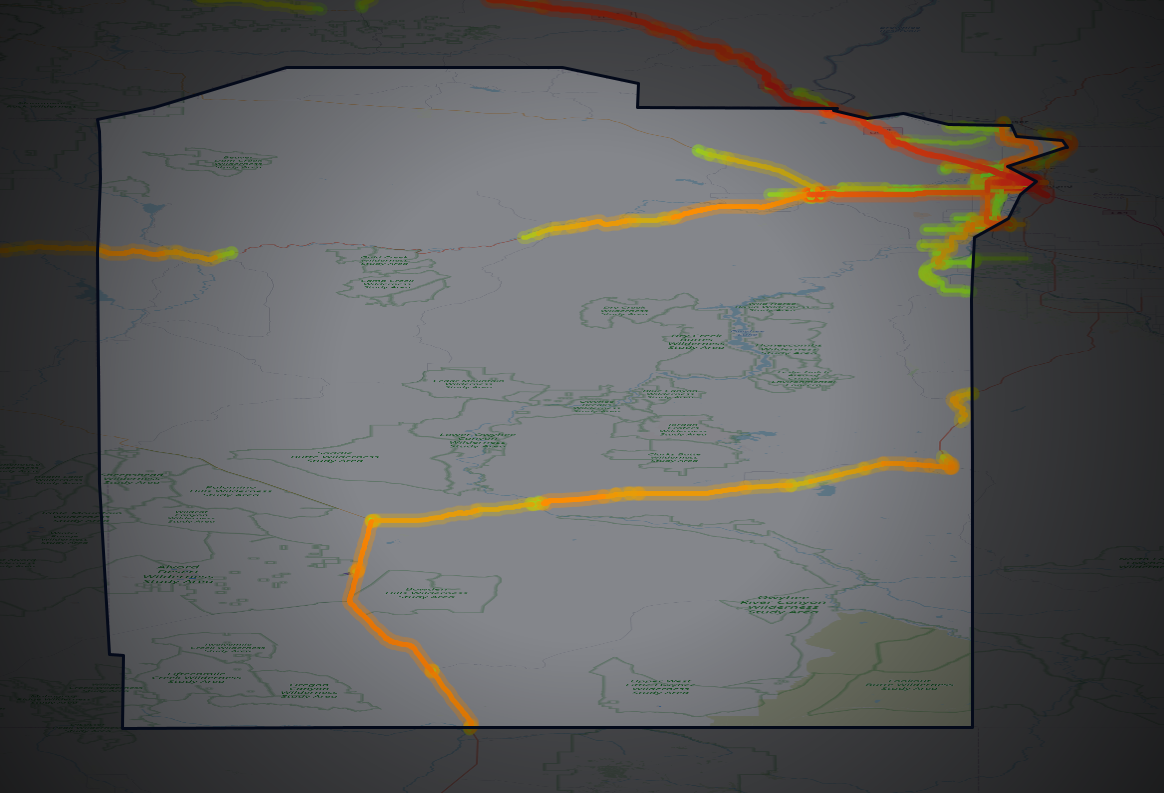 Traffic map of Malheur, Oregon