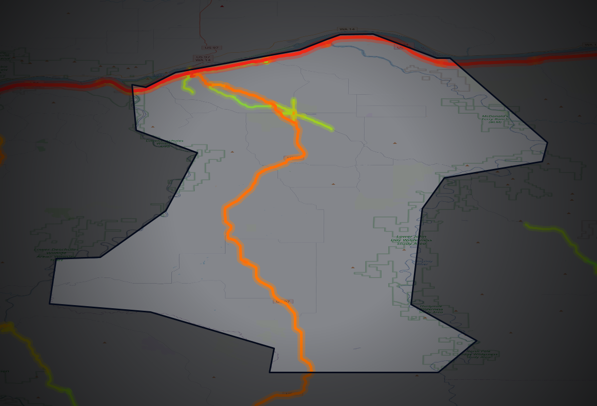 Traffic map of Sherman, Oregon