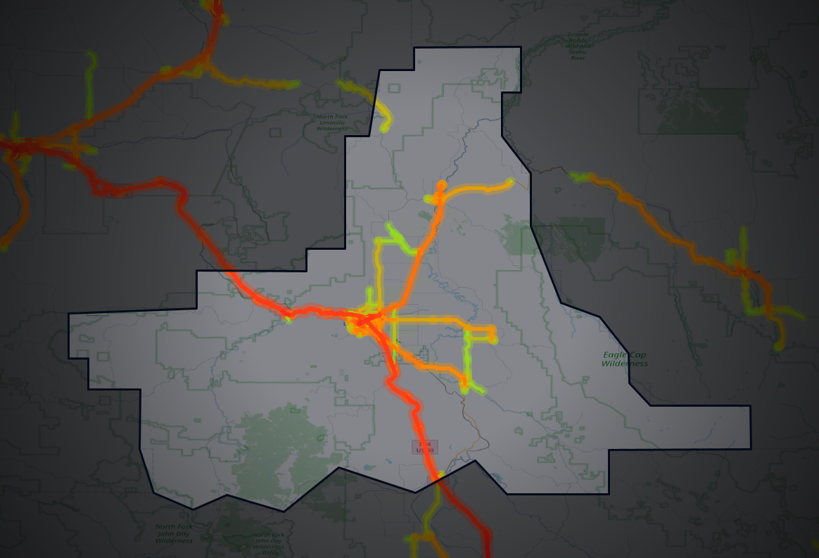 Traffic map of Union, Oregon