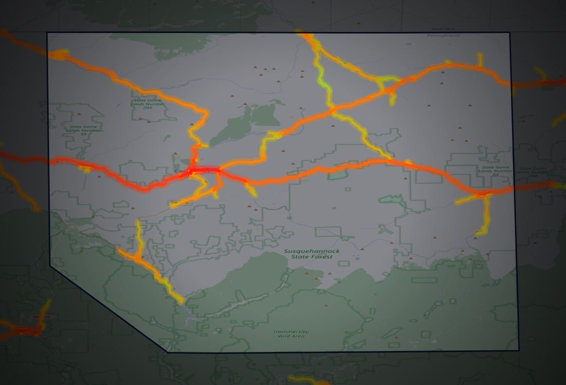 Traffic map of Potter, Pennsylvania