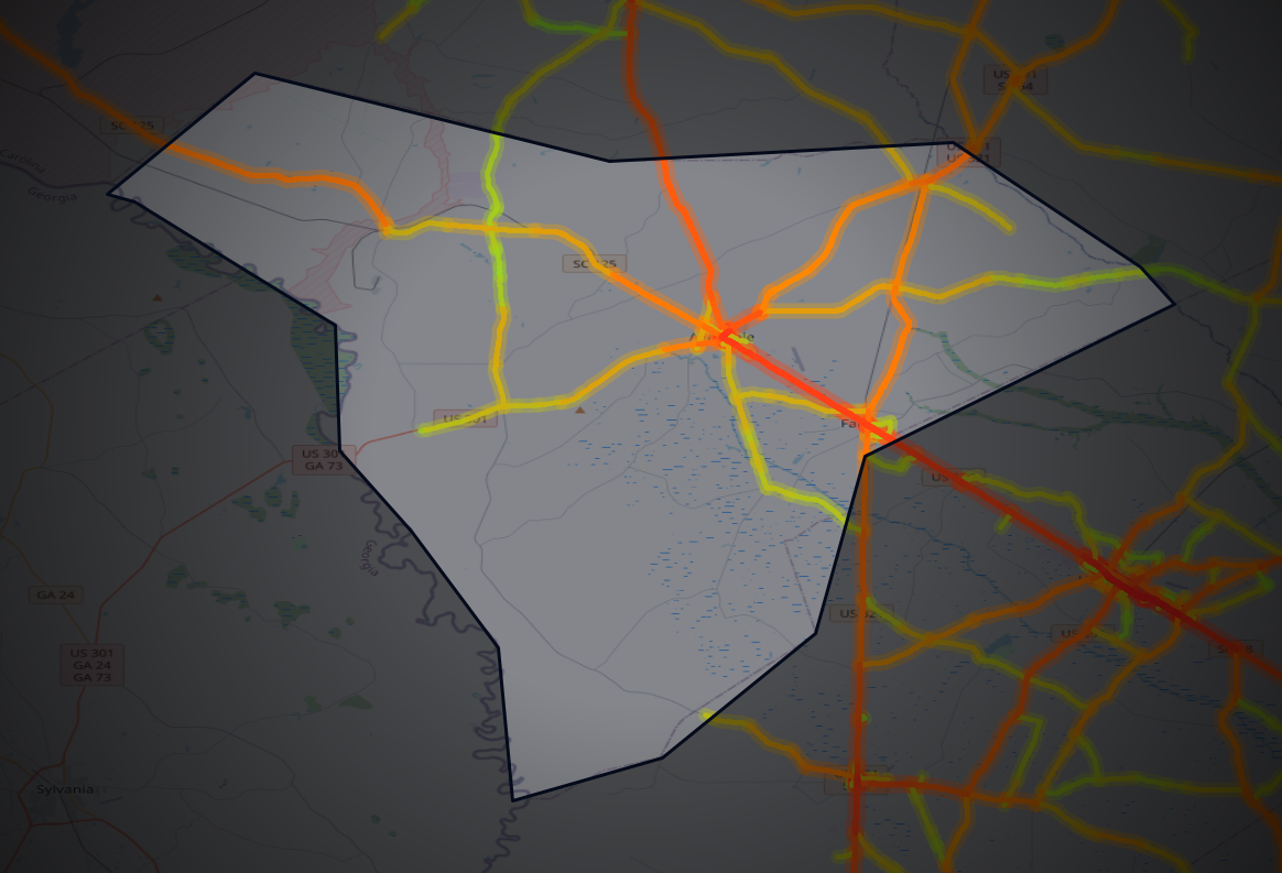 Traffic map of Allendale, South Carolina
