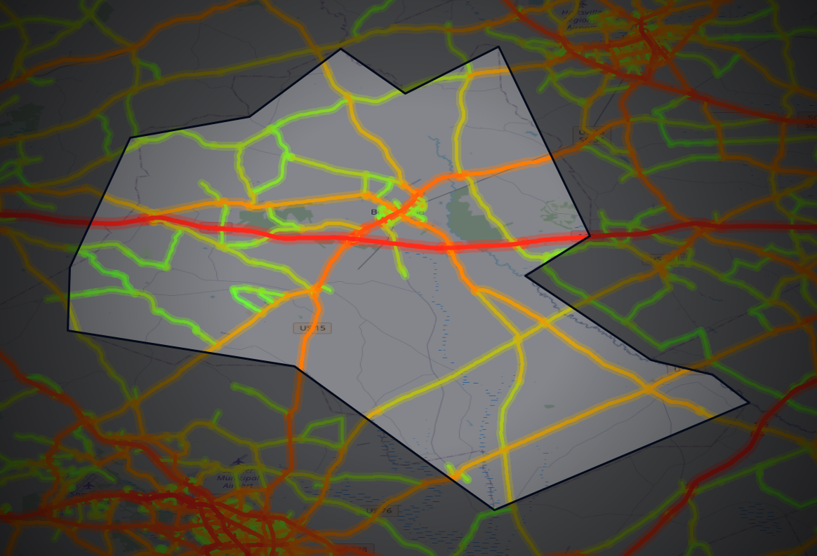 Traffic map of Lee, South Carolina