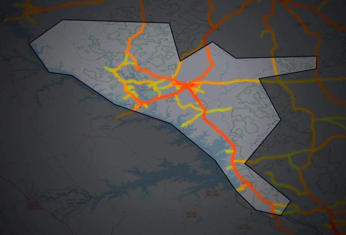 Traffic map of McCormick, South Carolina
