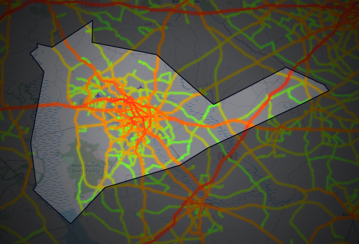 Traffic map of Sumter, South Carolina
