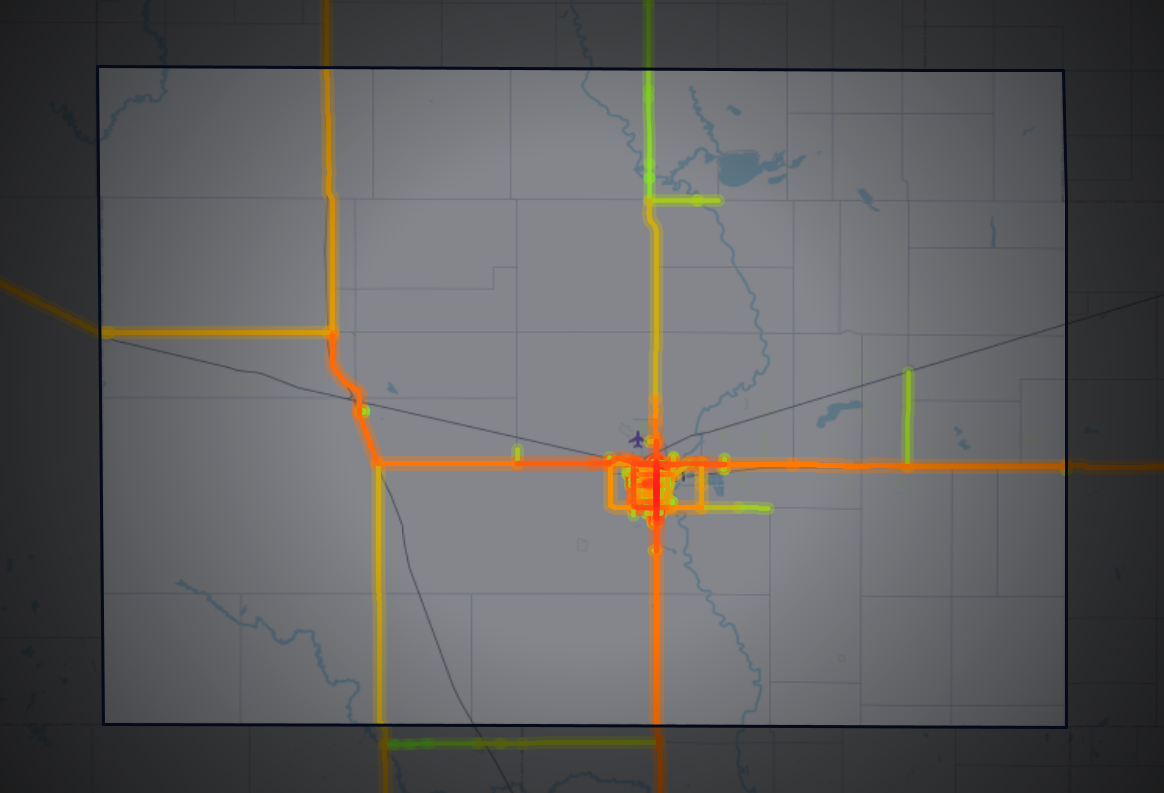 Traffic map of Beadle, South Dakota