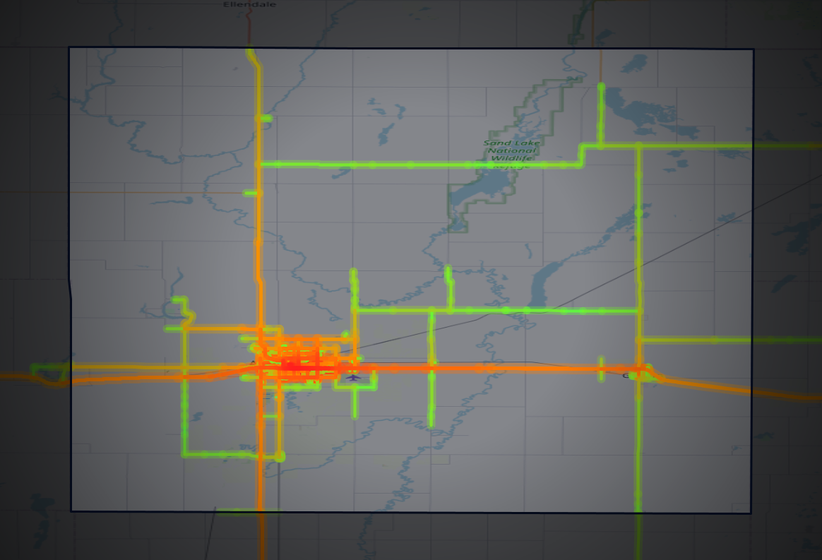 Traffic map of Brown, South Dakota