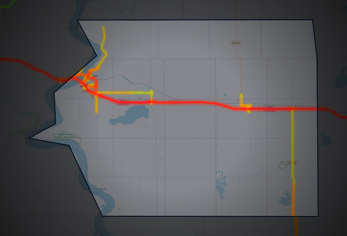 Traffic map of Brule, South Dakota