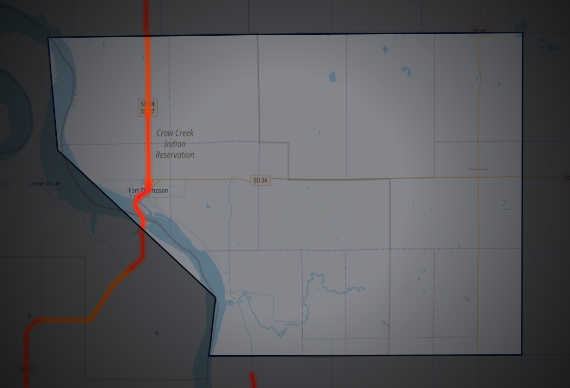 Traffic map of Buffalo, South Dakota