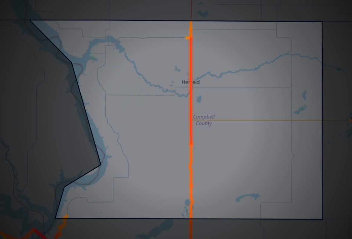 Traffic map of Campbell, South Dakota