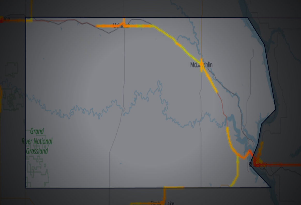Traffic map of Corson, South Dakota
