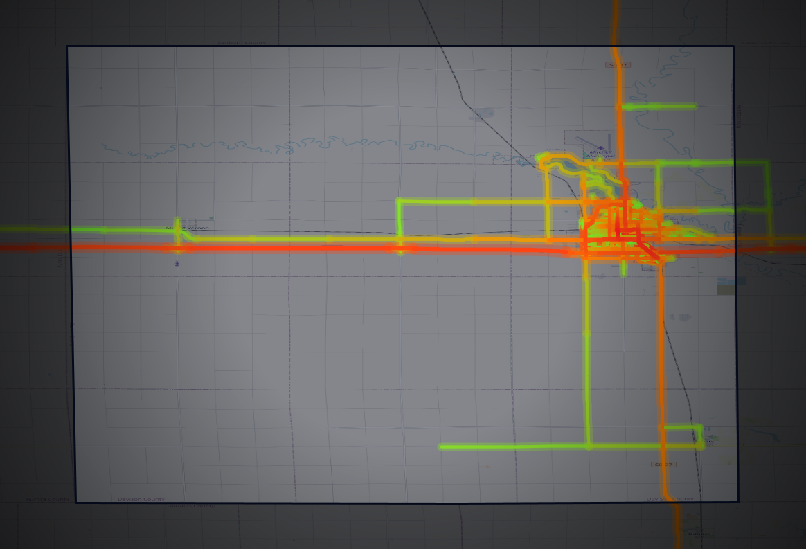 Traffic map of Davison, South Dakota
