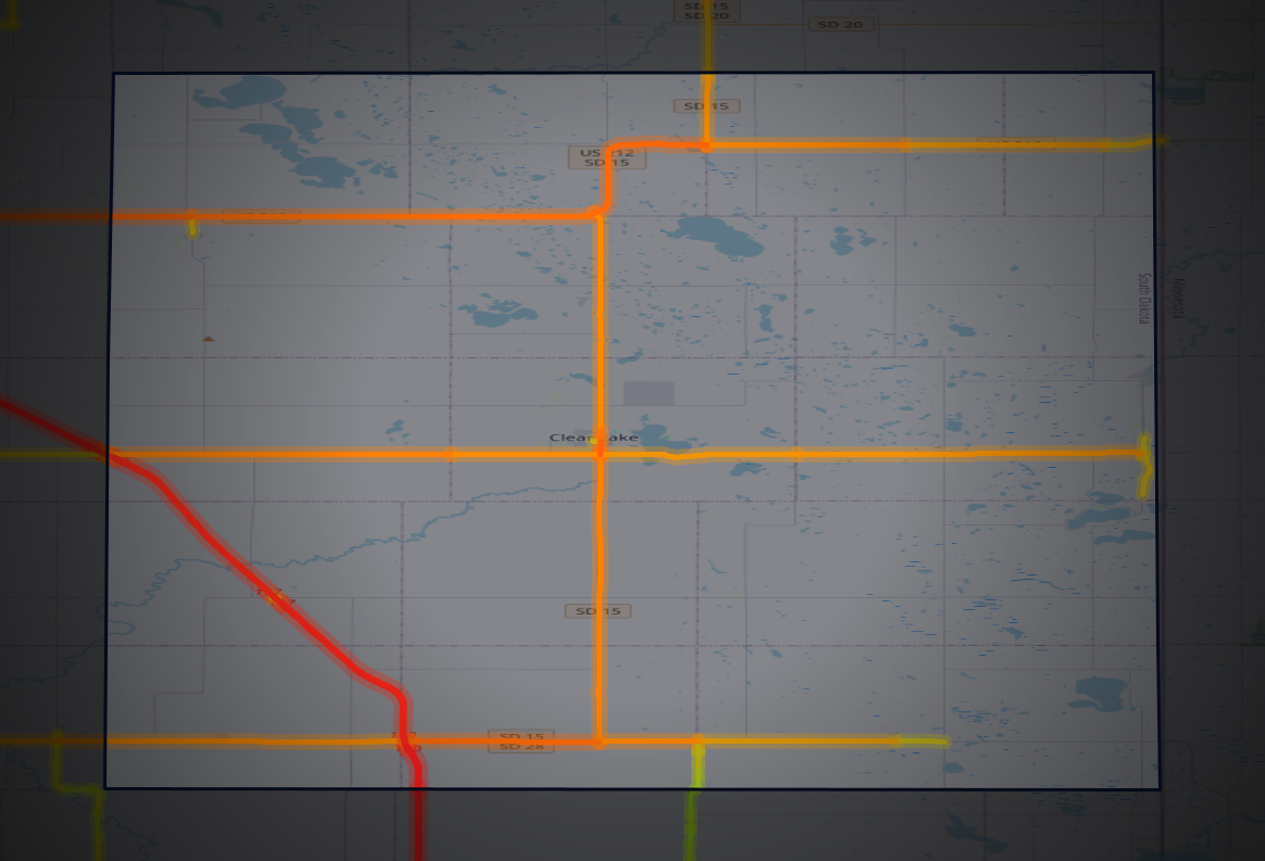 Traffic map of Deuel, South Dakota