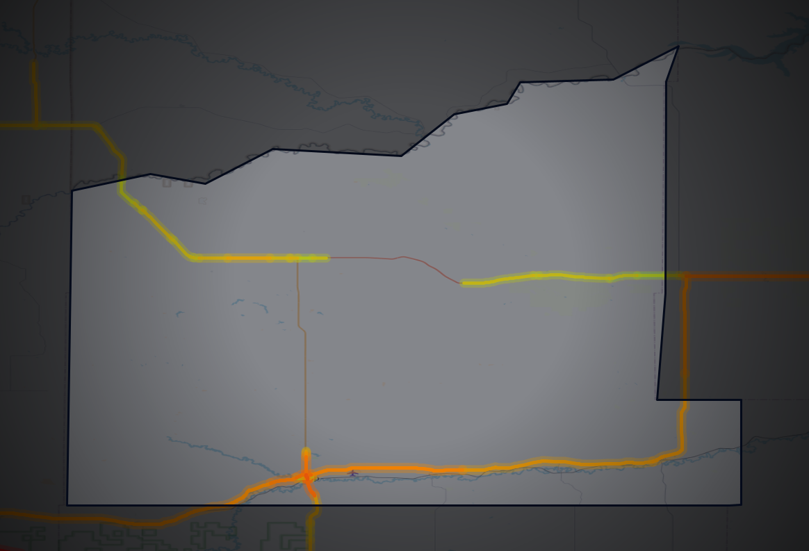 Traffic map of Haakon, South Dakota
