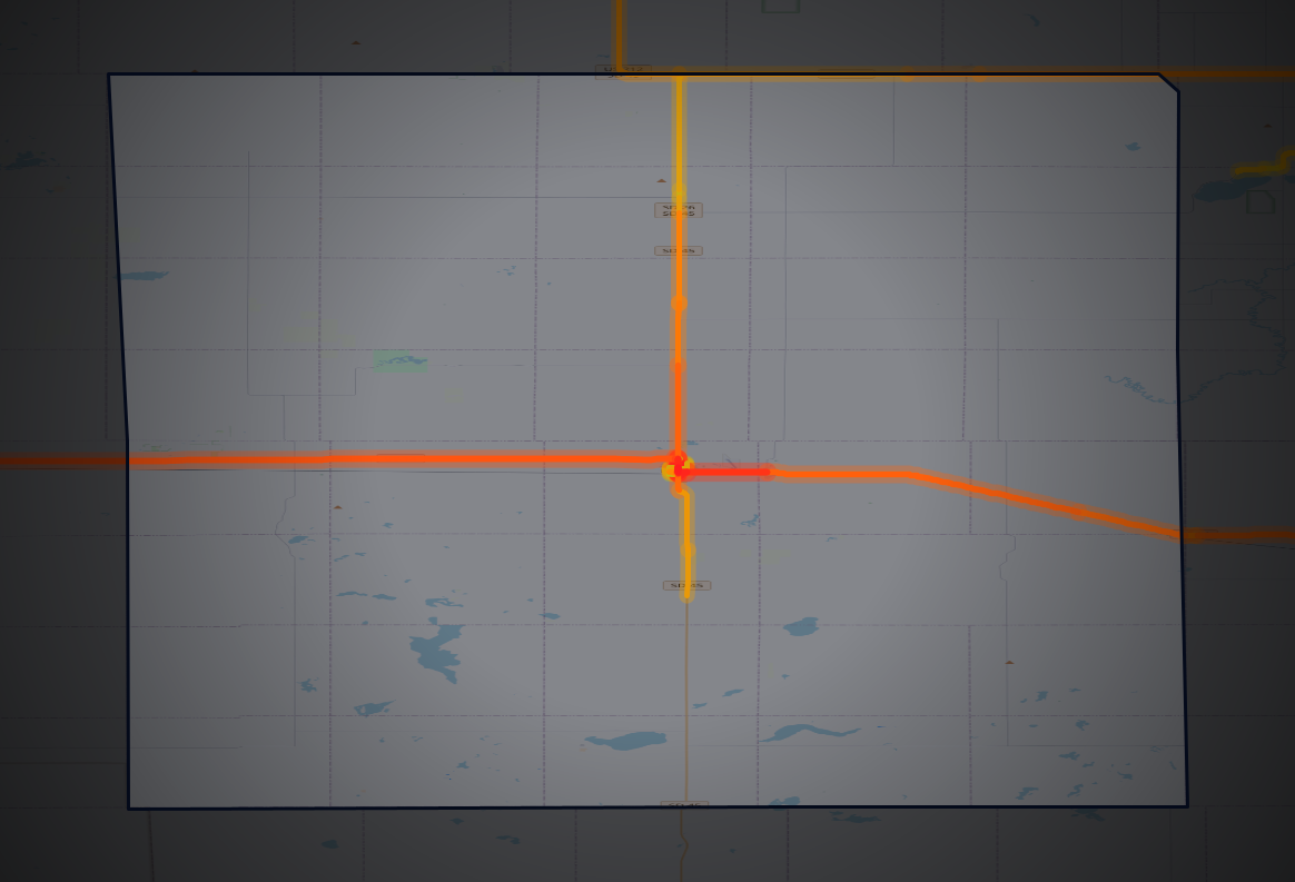 Traffic map of Hand, South Dakota