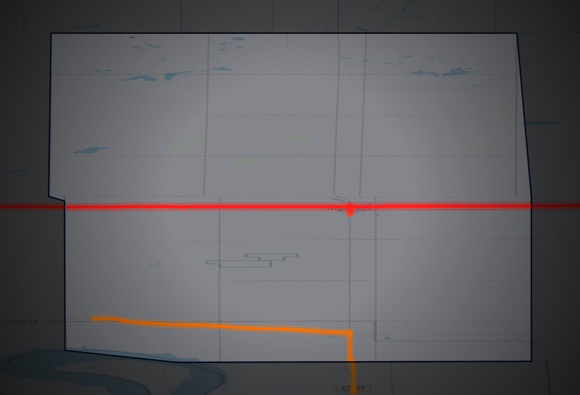 Traffic map of Hyde, South Dakota