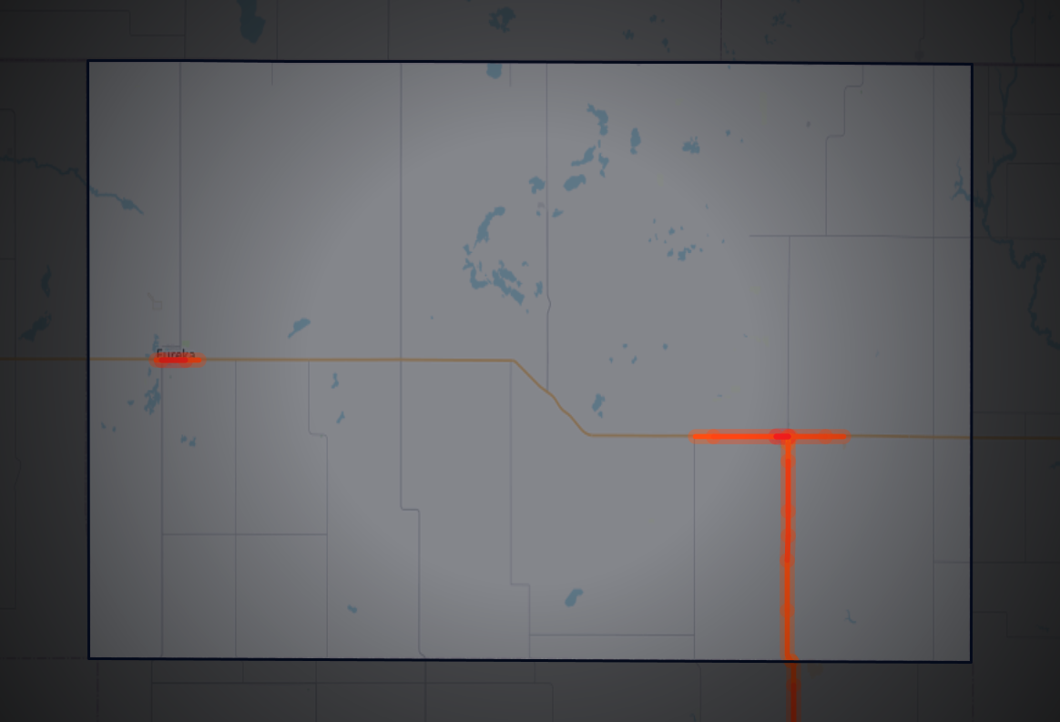Traffic map of McPherson, South Dakota