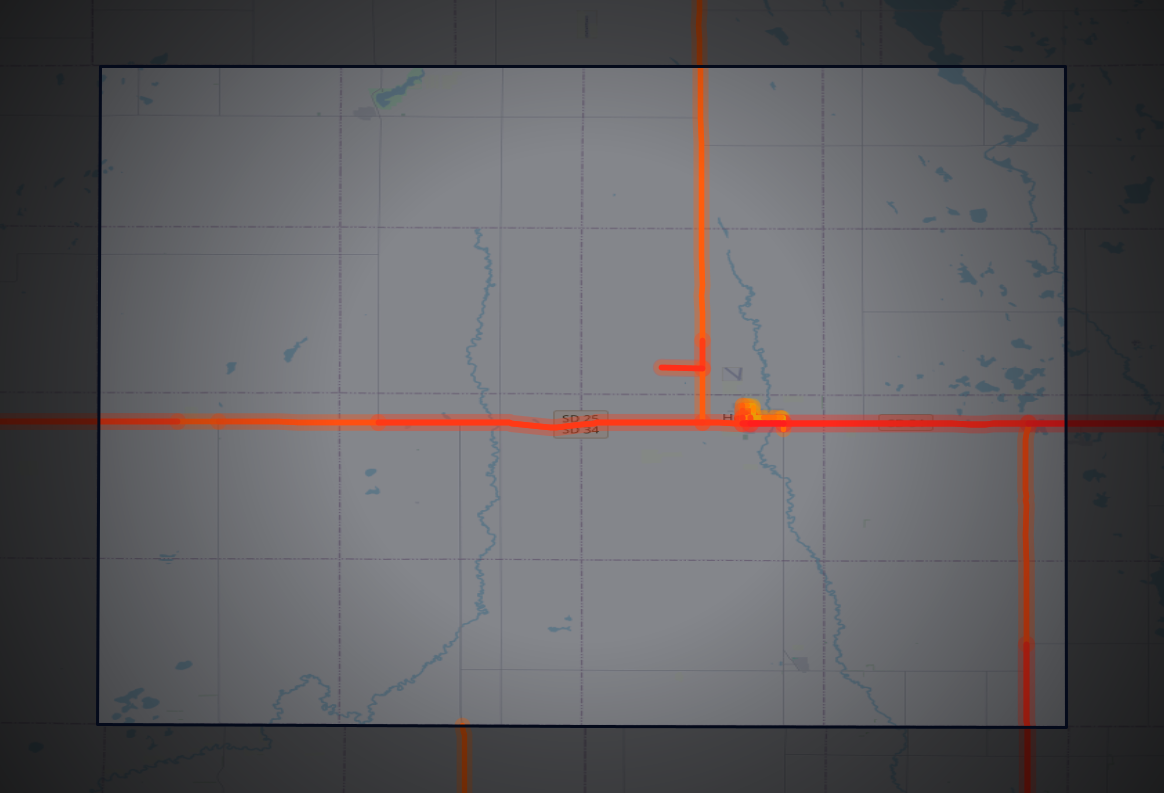 Traffic map of Miner, South Dakota