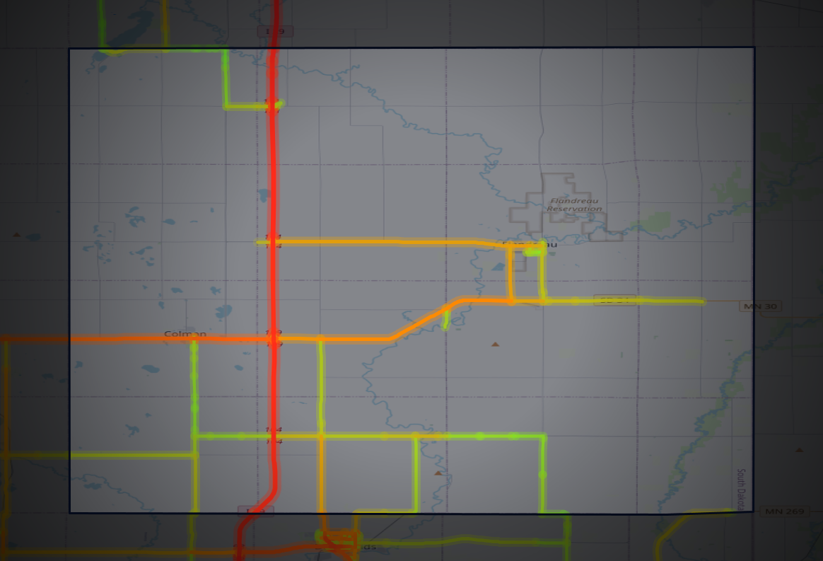 Traffic map of Moody, South Dakota