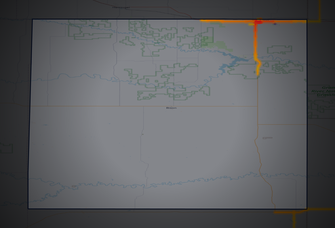 Traffic map of Perkins, South Dakota