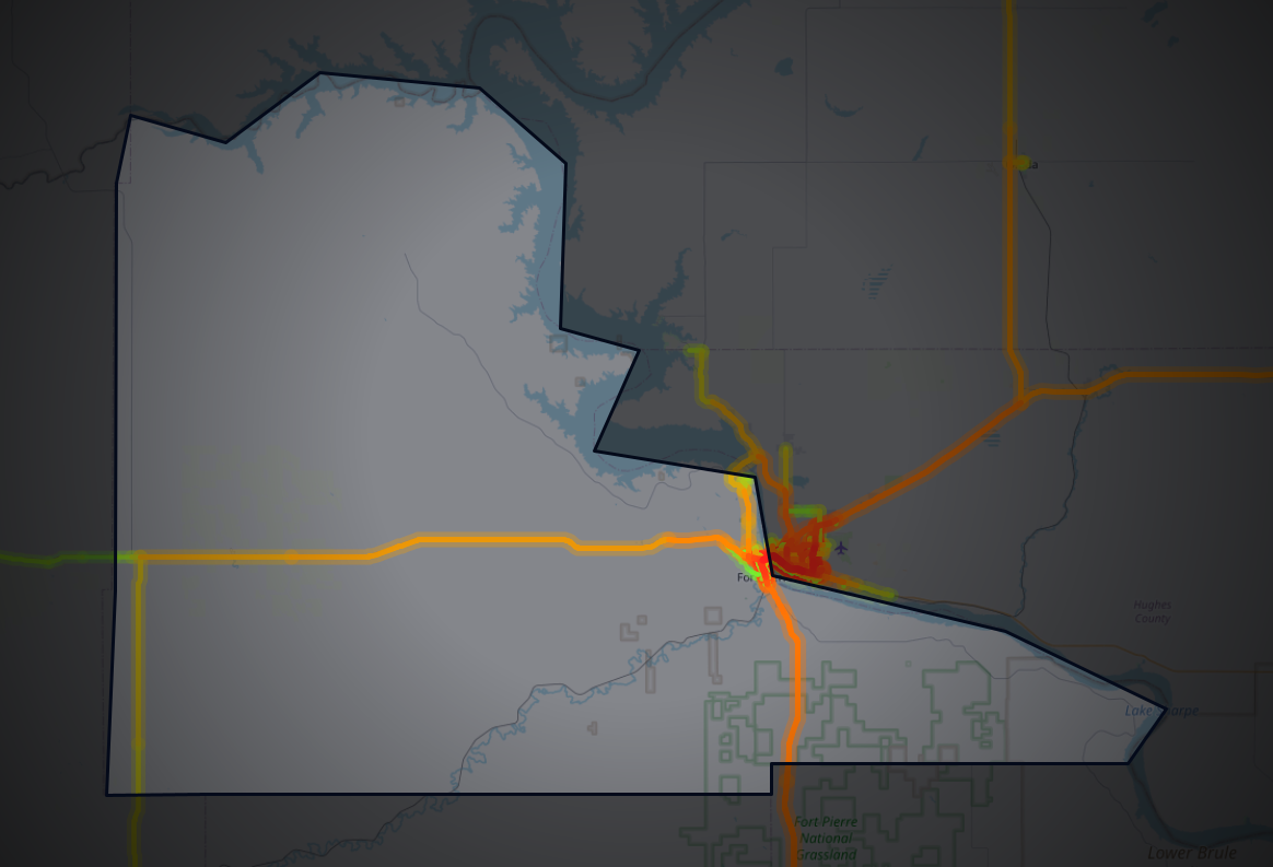 Traffic map of Stanley, South Dakota