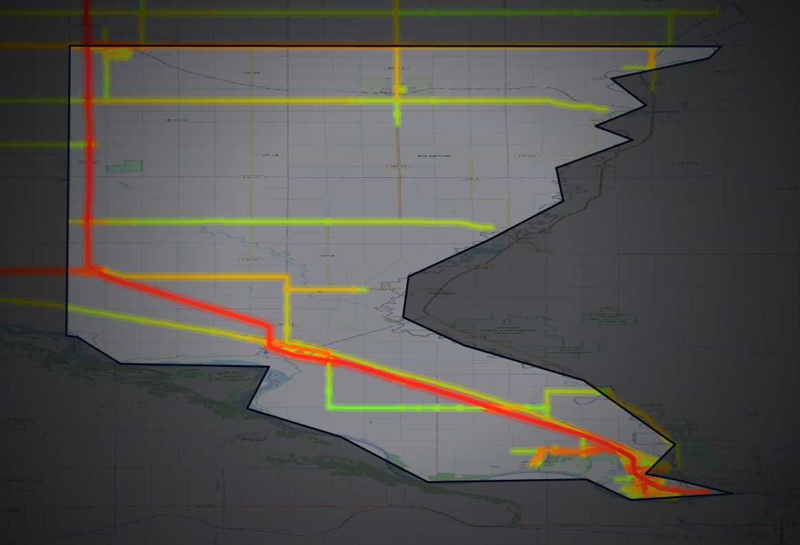 Traffic map of Union, South Dakota