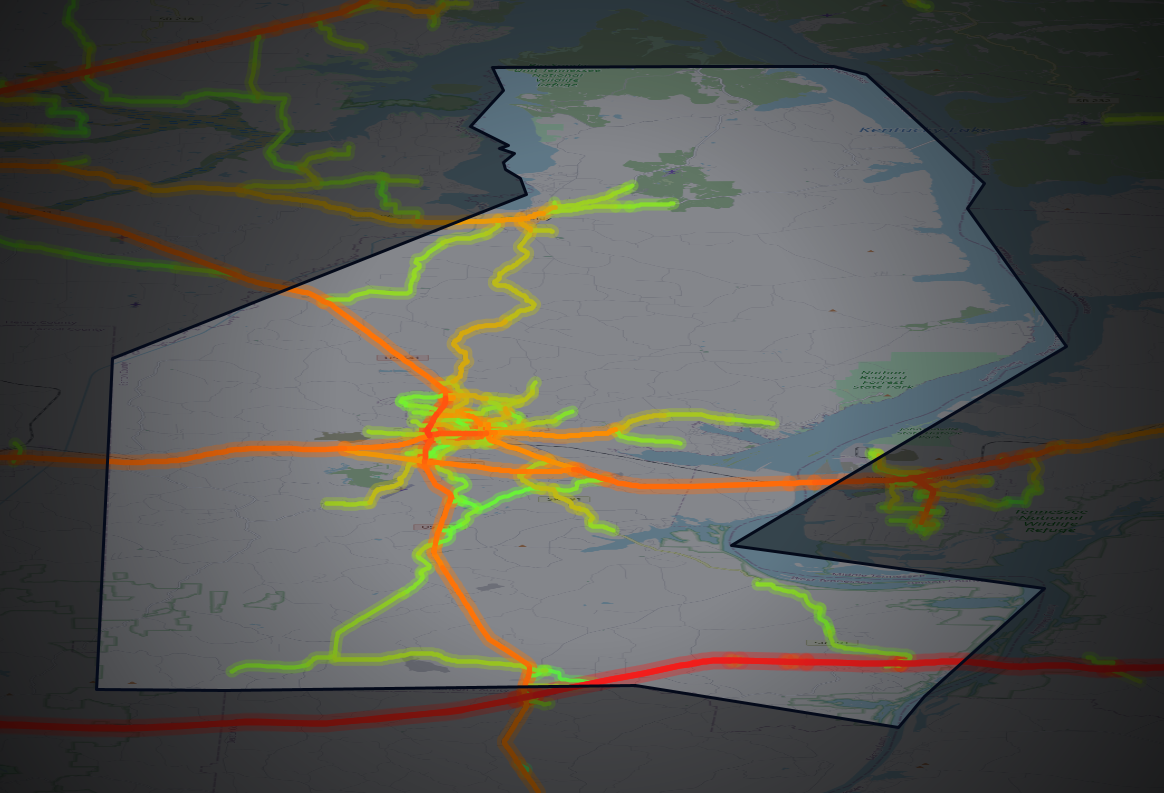 Traffic map of Benton, Tennessee