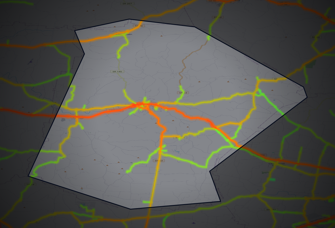Traffic map of Cannon, Tennessee