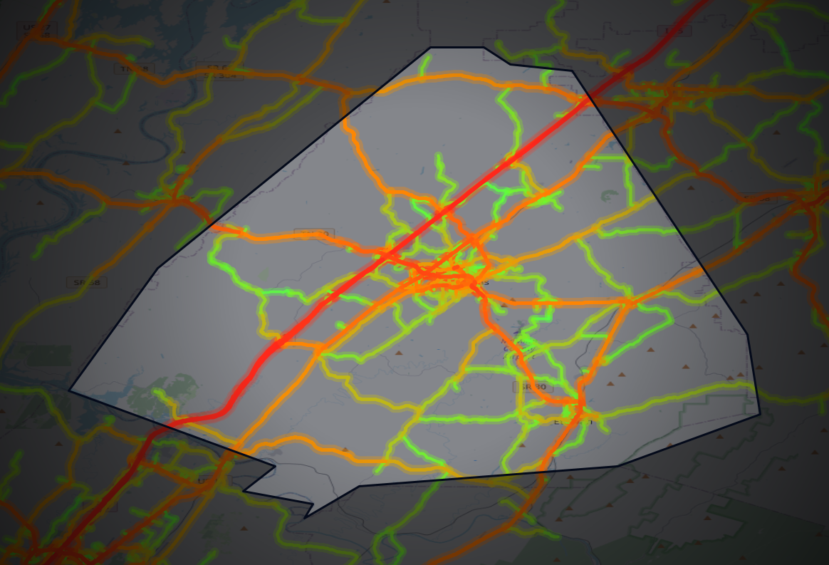 Traffic map of McMinn, Tennessee