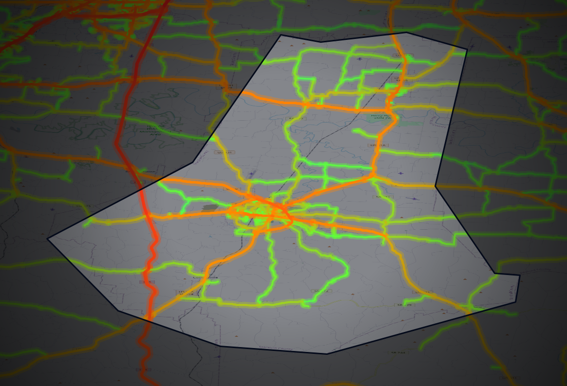 Traffic map of Marshall, Tennessee