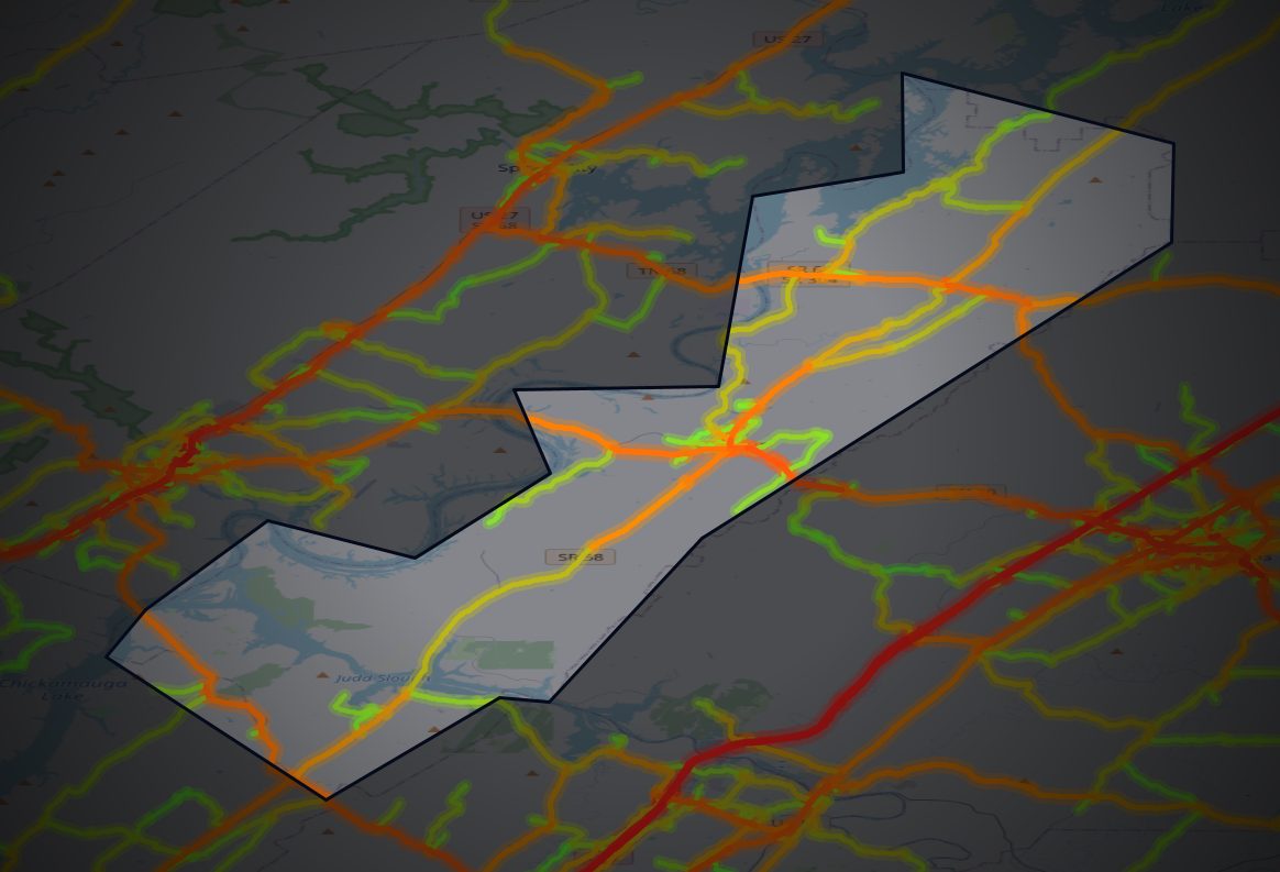 Traffic map of Meigs, Tennessee