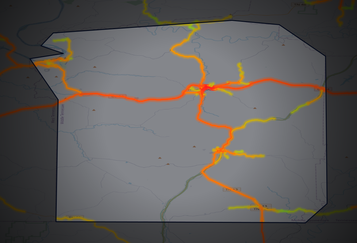 Traffic map of Wayne, Tennessee